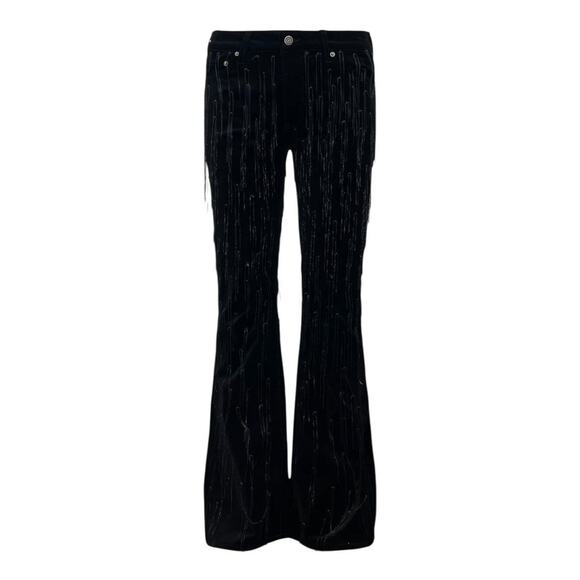$2500 Jimmy stretch velvet flare trouser